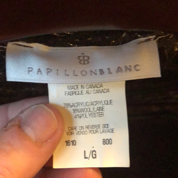 Papillon Blanc mid length sweater brown/gold - lg - Picture 2 of 6